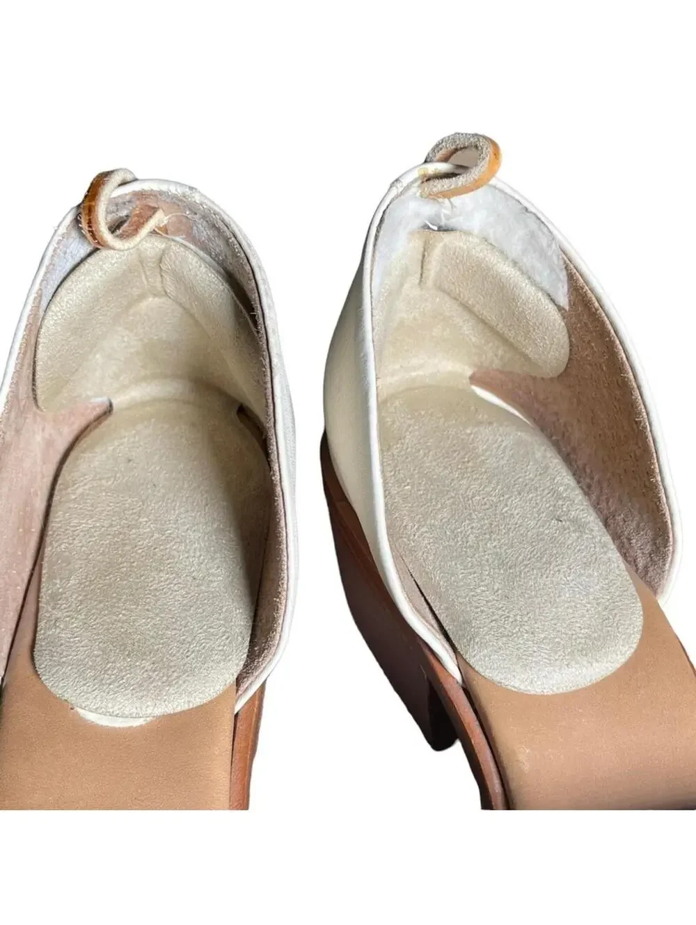 Steven Alan White Leather Wander D’Orsay Sandals Block Heel Size 8